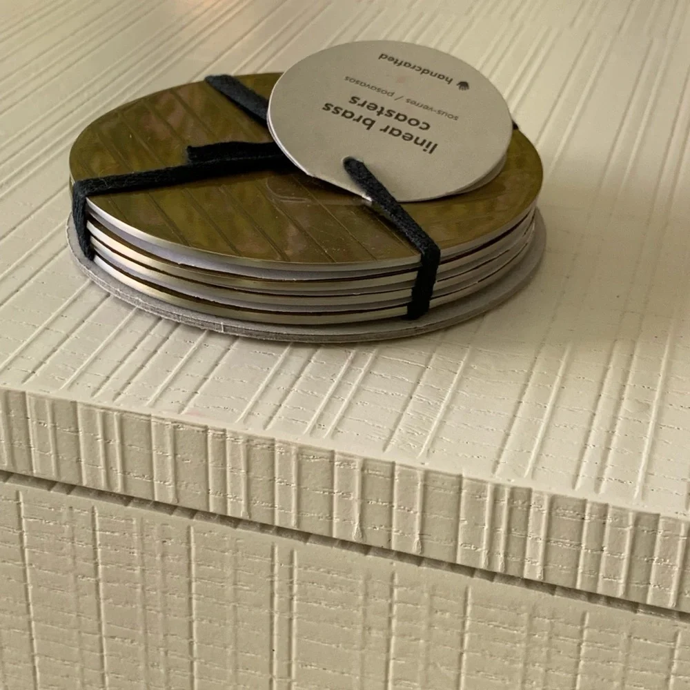 West elm Linear Brass Coasters set of 4